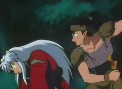 Koga hitting on Inuyasha